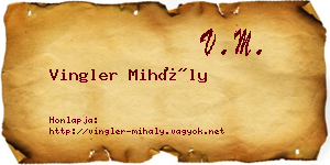Vingler Mihály névjegykártya