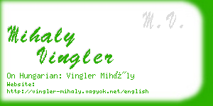 mihaly vingler business card